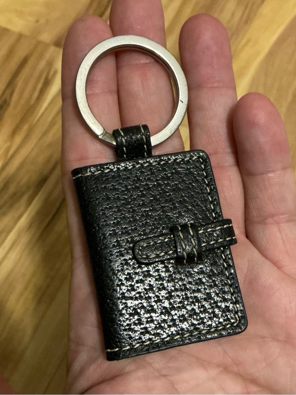 A Rare Vintage Leather Coach Black Photo Frame Keychain Keyring Key Fob